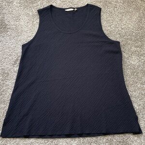 Soft surroundings sleeveless Scoopneck tunic top Seersucker Minimalist sz 2X